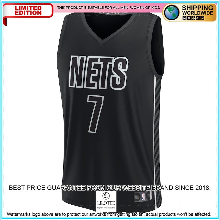 kevin durant brooklyn nets 2022 23 player black basketball jersey 2 424
