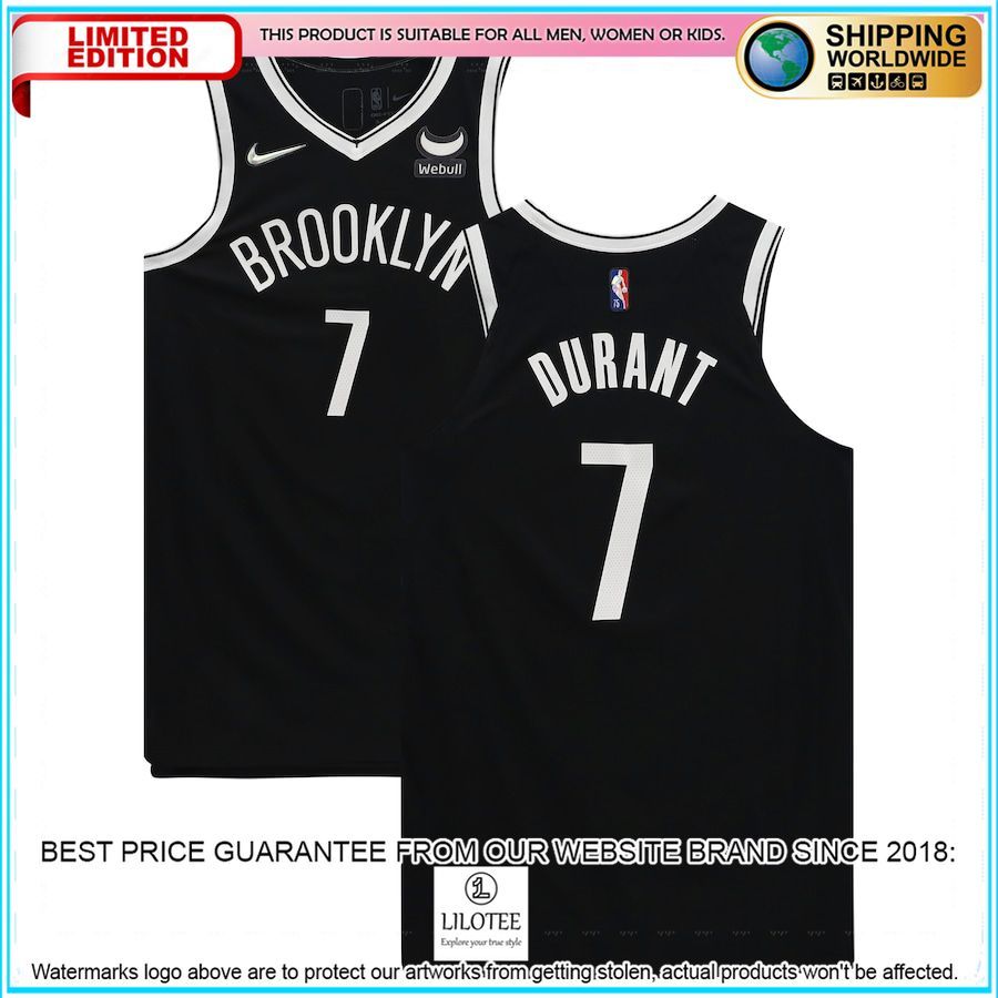 kevin durant brooklyn nets fanatics authentic game used 7 black basketball jersey 1 534