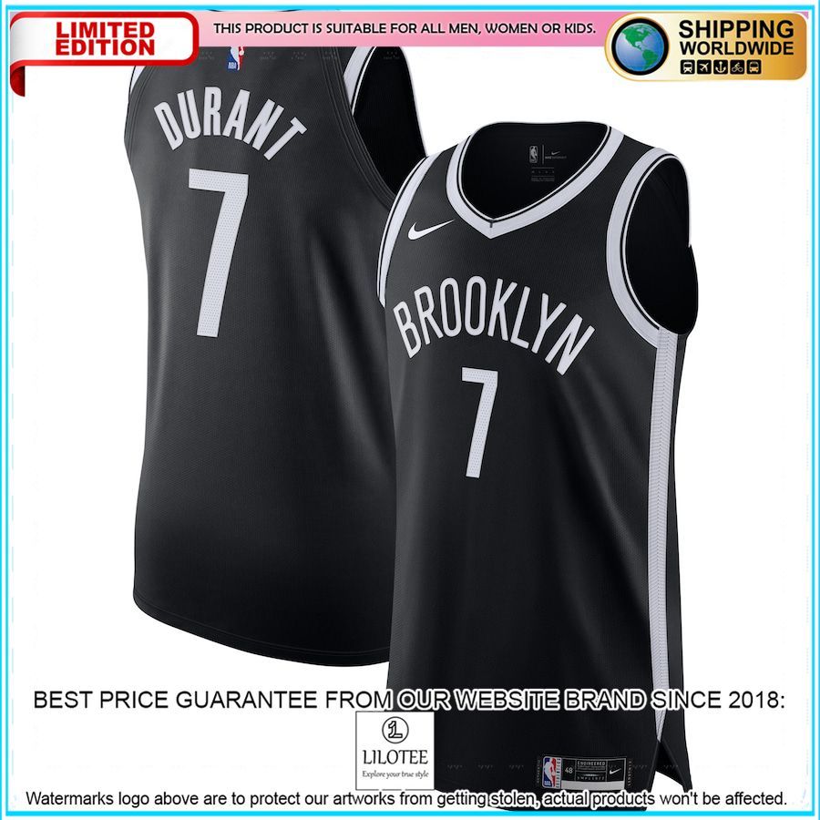 kevin durant brooklyn nets nike 2020 21 authentic black basketball jersey 1 282