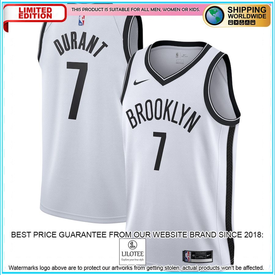 kevin durant brooklyn nets nike 2020 21 white basketball jersey 1 96