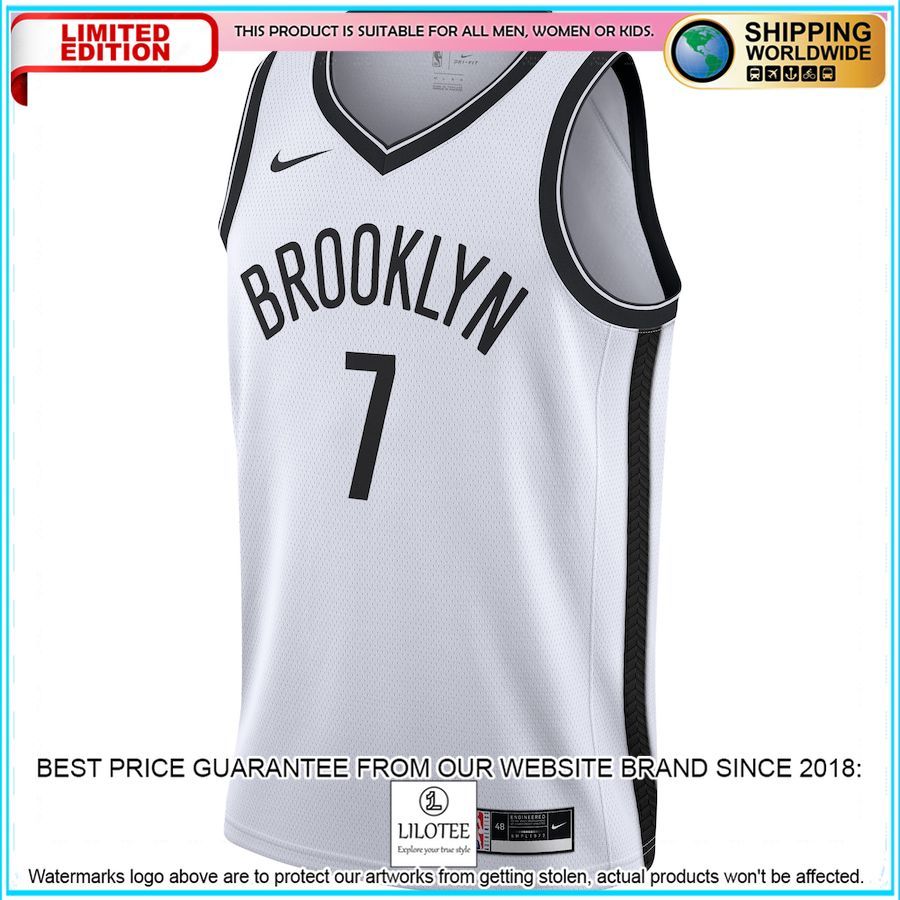 kevin durant brooklyn nets nike 2020 21 white basketball jersey 2 151