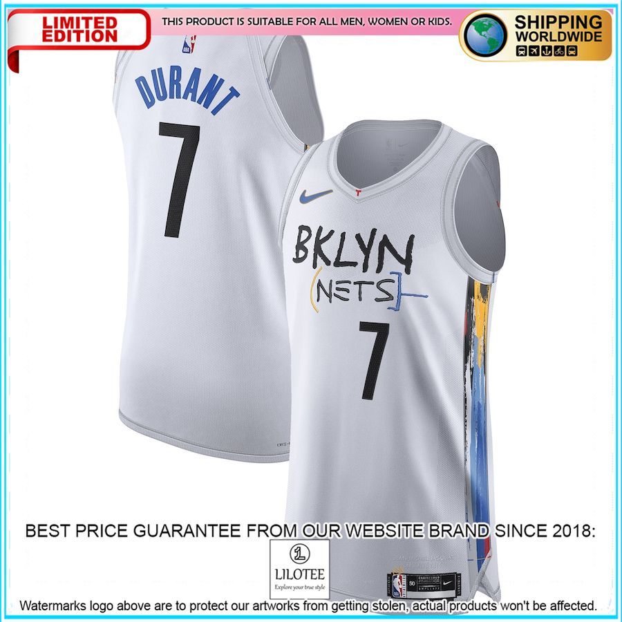 kevin durant brooklyn nets nike 2022 23 authentic white basketball jersey 1 534