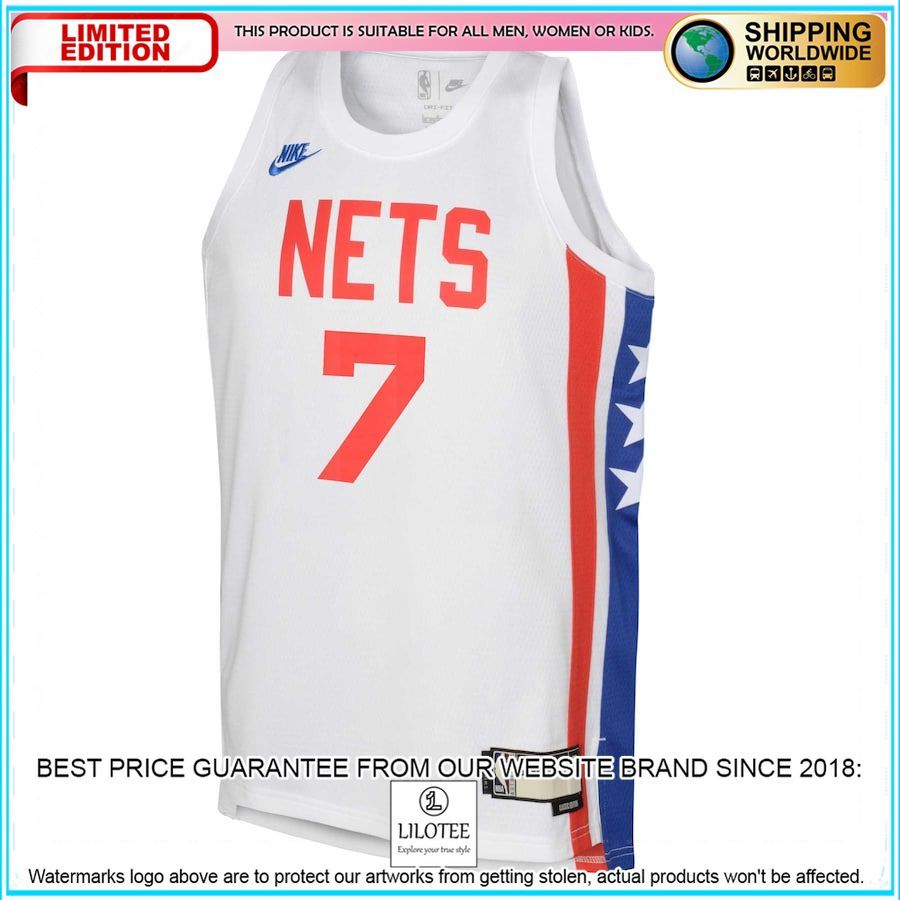 kevin durant brooklyn nets nike youth 2022 23 white basketball jersey 2 656