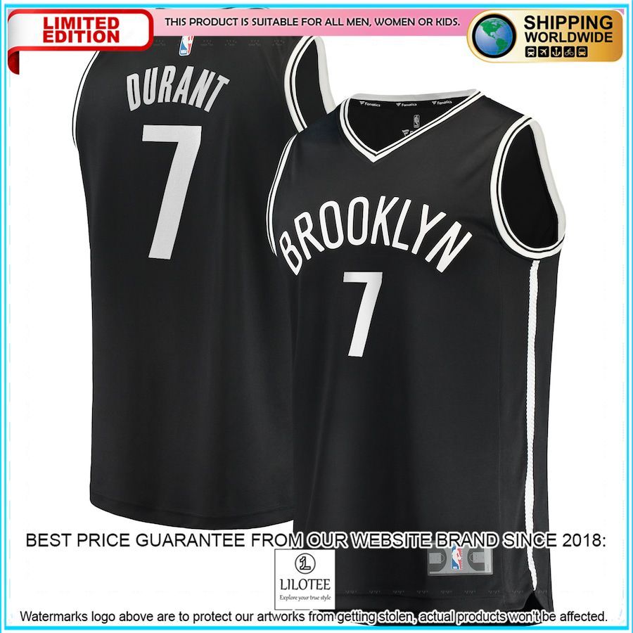 kevin durant brooklyn nets youth 2021 22 black basketball jersey 1 219