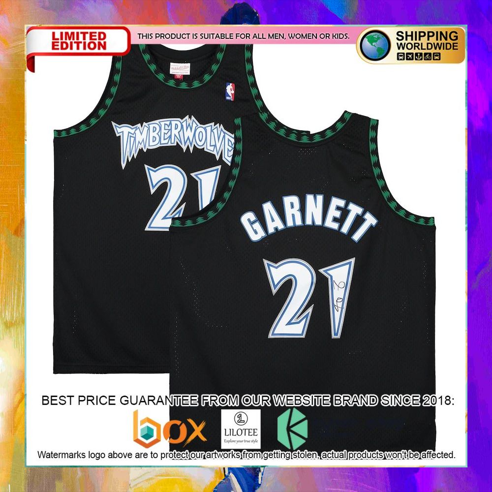 kevin garnett minnesota timberwolves black 1996 1997 basketball jersey 1 461