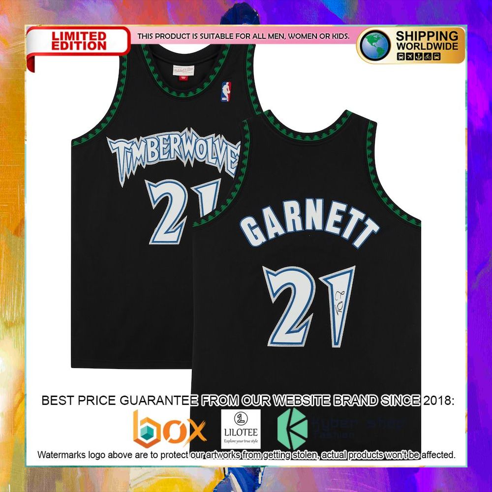 kevin garnett minnesota timberwolves black basketball jersey 1 75
