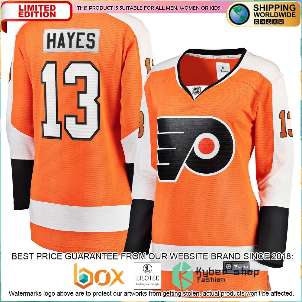 kevin hayes philadelphia flyers womens home breakaway orange hockey jersey 1 237