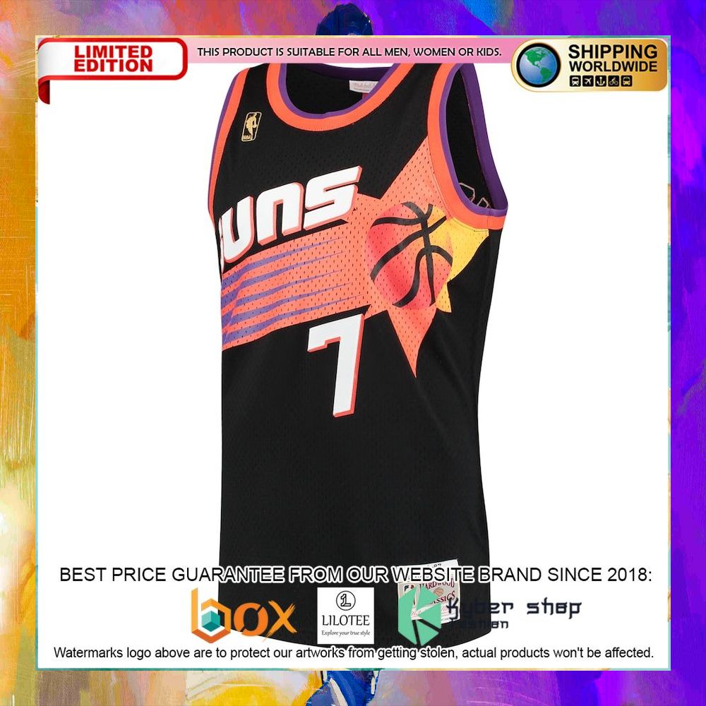 kevin johnson phoenix suns 1996 97 black basketball jersey 2 525