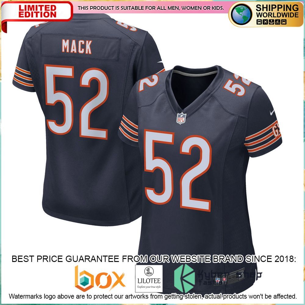 khalil mack chicago bears nike womens navy football jersey 1 845