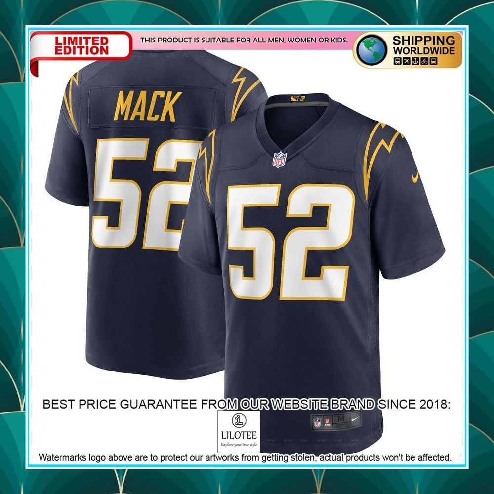 khalil mack los angeles chargers alternate navy football jersey 1 997