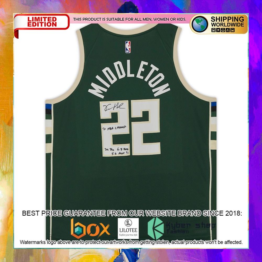 khris middleton milwaukee bucks green basketball jersey 2 980