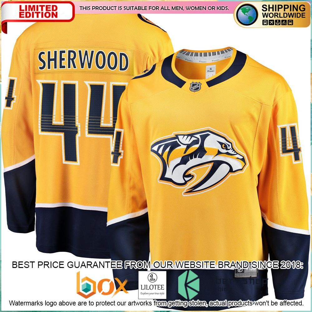 kiefer sherwood nashville predators gold hockey jersey 1 549