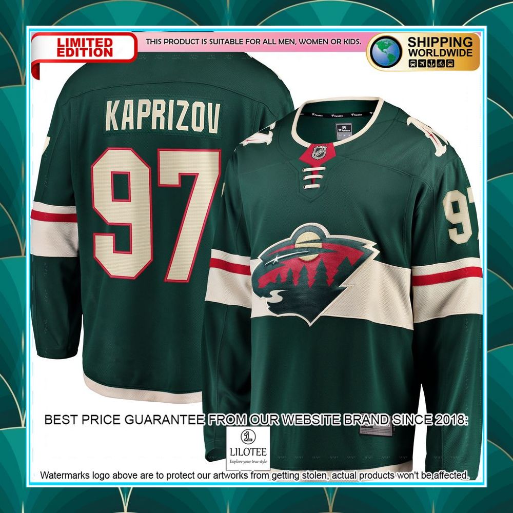kirill kaprizov minnesota wild home premier green hockey jersey 1 63