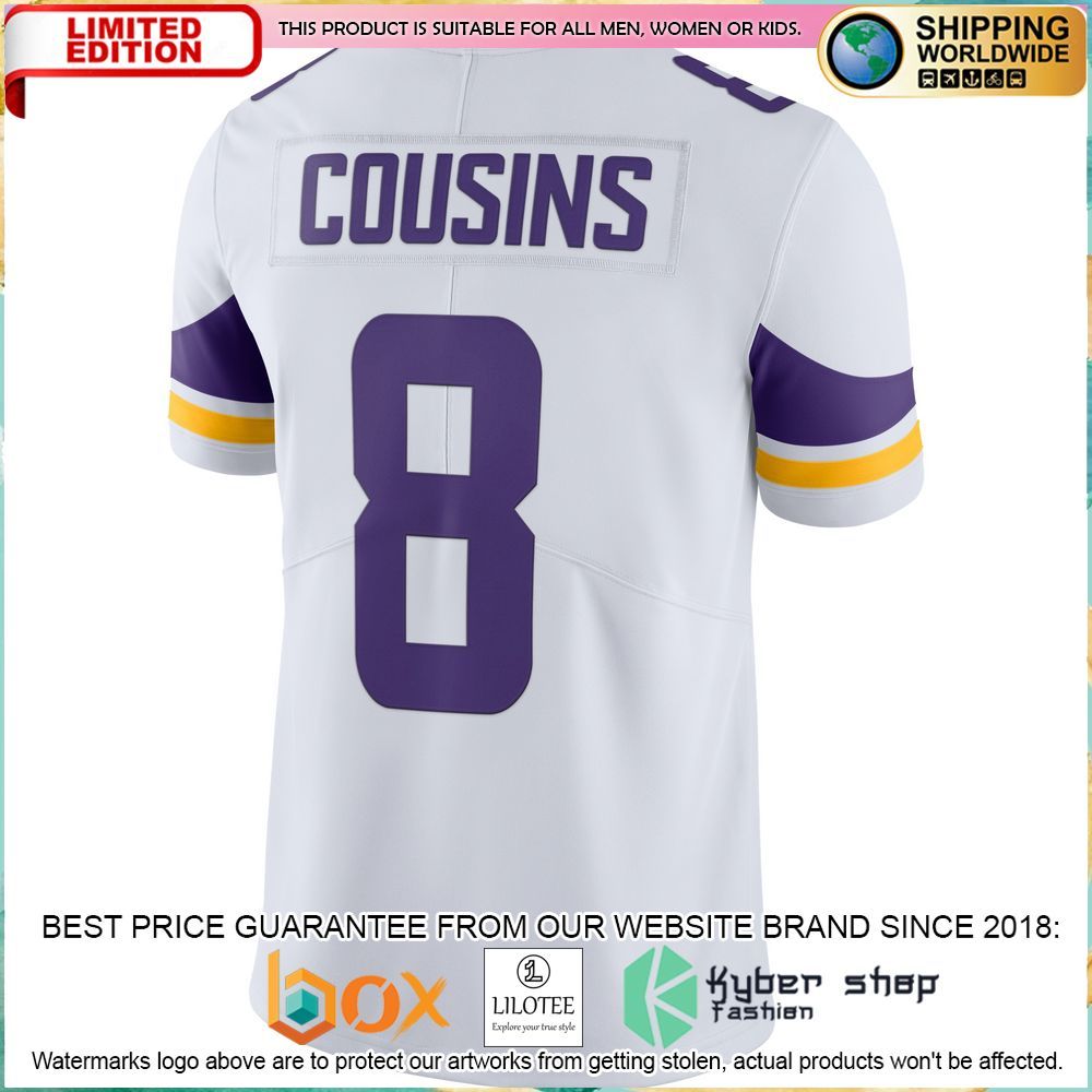 Kirk Cousins Minnesota Vikings Nike Vapor Untouchable White Football Jersey - LIMITED EDITION 3 kirk cousins minnesota vikings nike vapor untouchable white football jersey 3 670