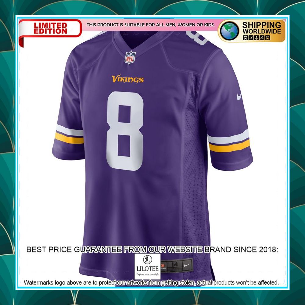 kirk cousins minnesota vikings purple football jersey 2 574