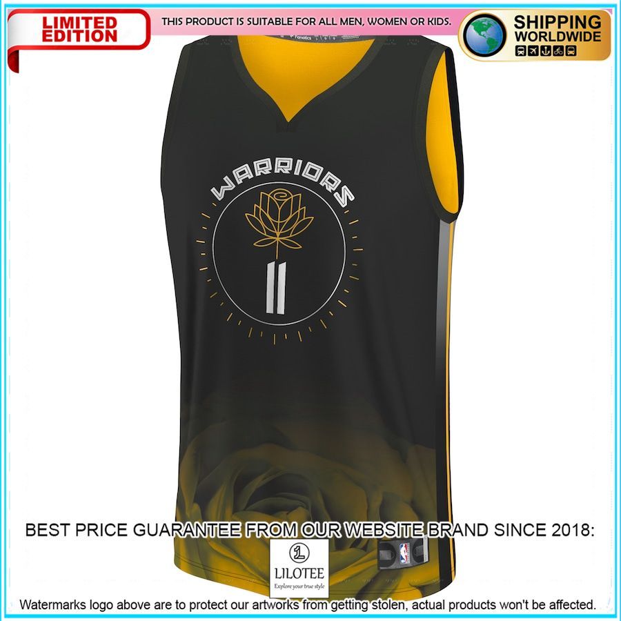 klay thompson golden state warriors youth 2022 23 black basketball jersey 2 50