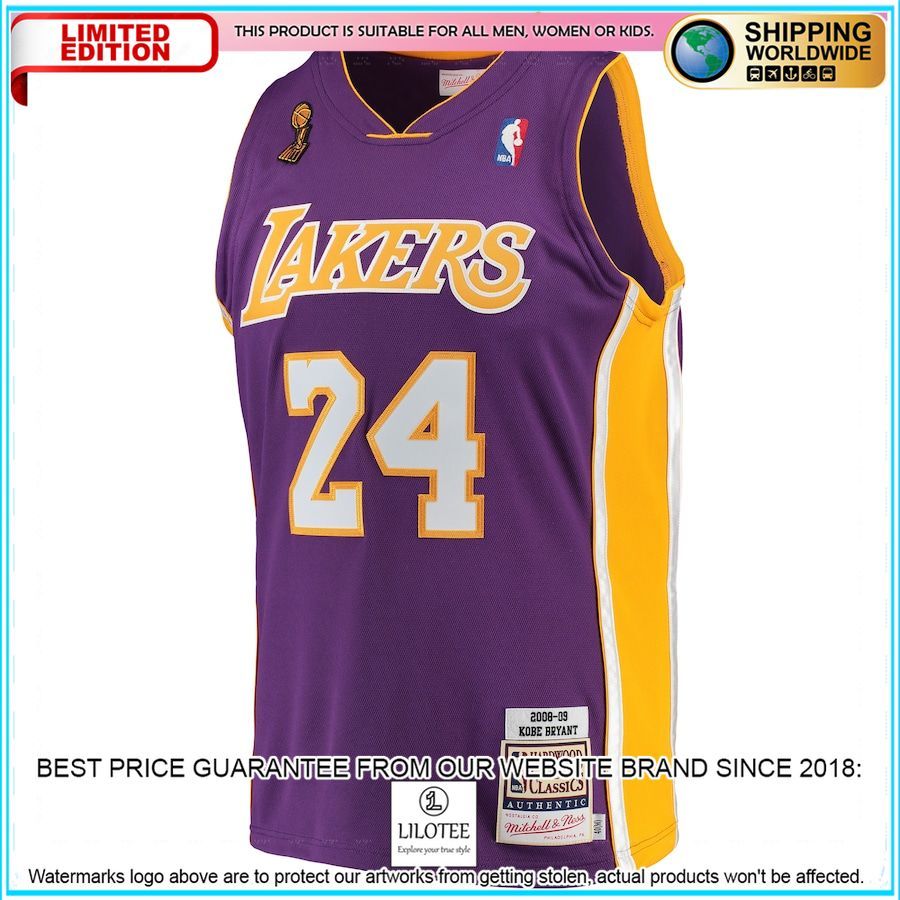 kobe bryant los angeles lakers mitchell ness 2008 09 hardwood classics authentic purple basketball jersey 2 820