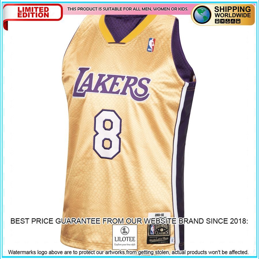 kobe bryant los angeles lakers mitchell ness authentic reversible gold purple basketball jersey 2 883