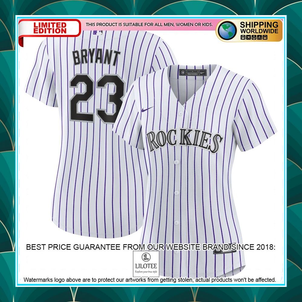 kris bryant colorado rockies nike womens player white purple baseball jersey 1 554