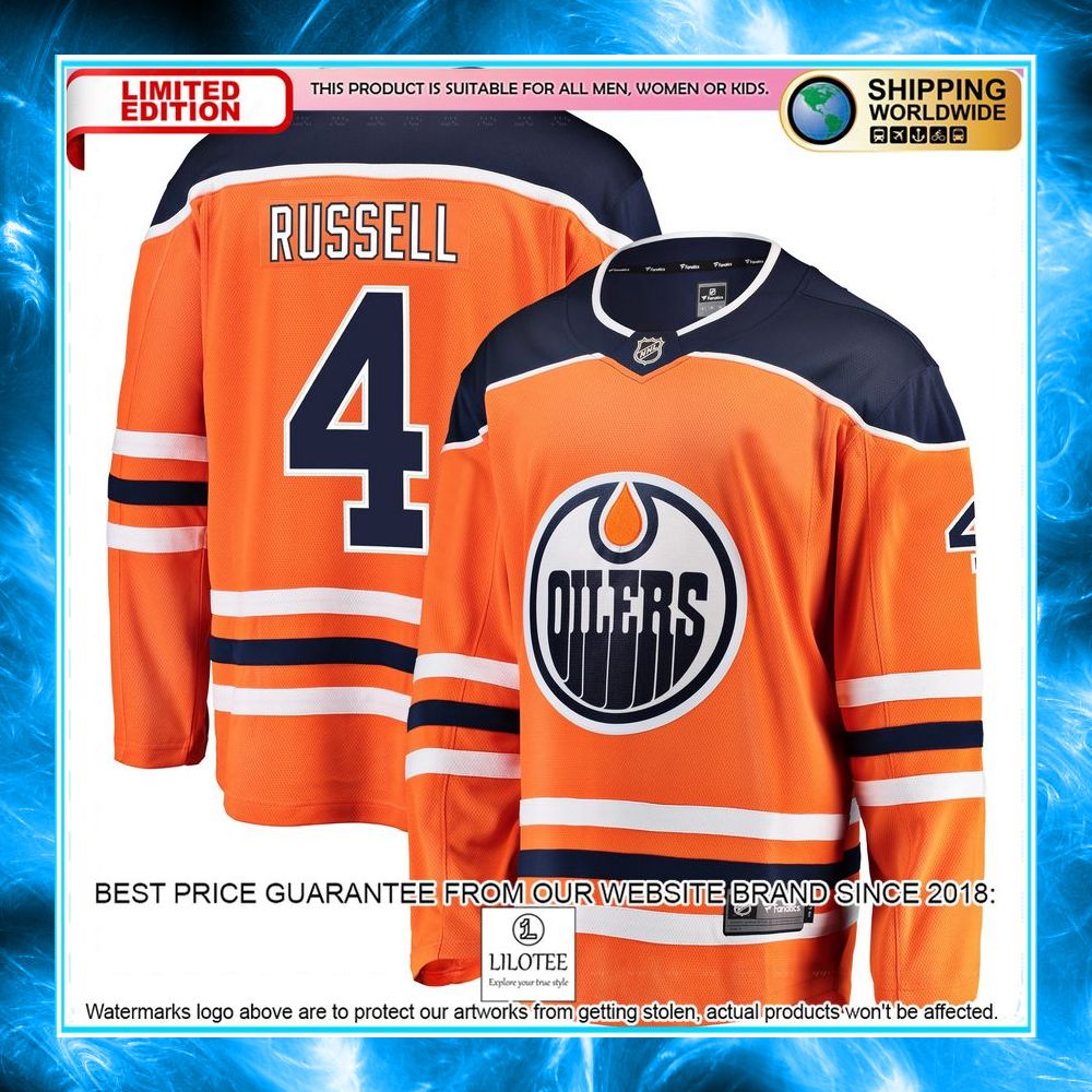 kris russell edmonton oilers orange hockey jersey 1 546