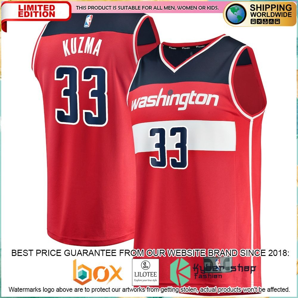 Kyle Kuzma Washington Wizards 2022 23 Red Basketball Jersey - LIMITED EDITION 4 kyle kuzma washington wizards 2022 23 red basketball jersey 1 281
