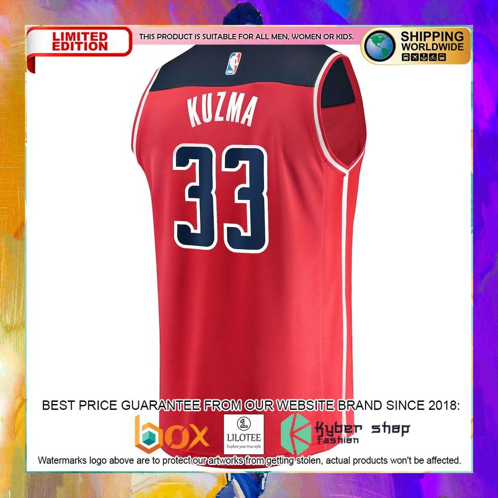 Kyle Kuzma Washington Wizards 2022 23 Red Basketball Jersey - LIMITED EDITION 3 kyle kuzma washington wizards 2022 23 red basketball jersey 3 91