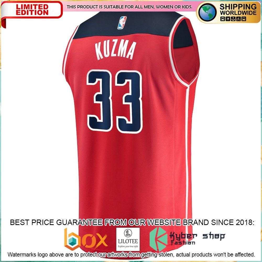 Kyle Kuzma Washington Wizards 2022 23 Red Basketball Jersey - LIMITED EDITION 6 kyle kuzma washington wizards 2022 23 red basketball jersey 3 939