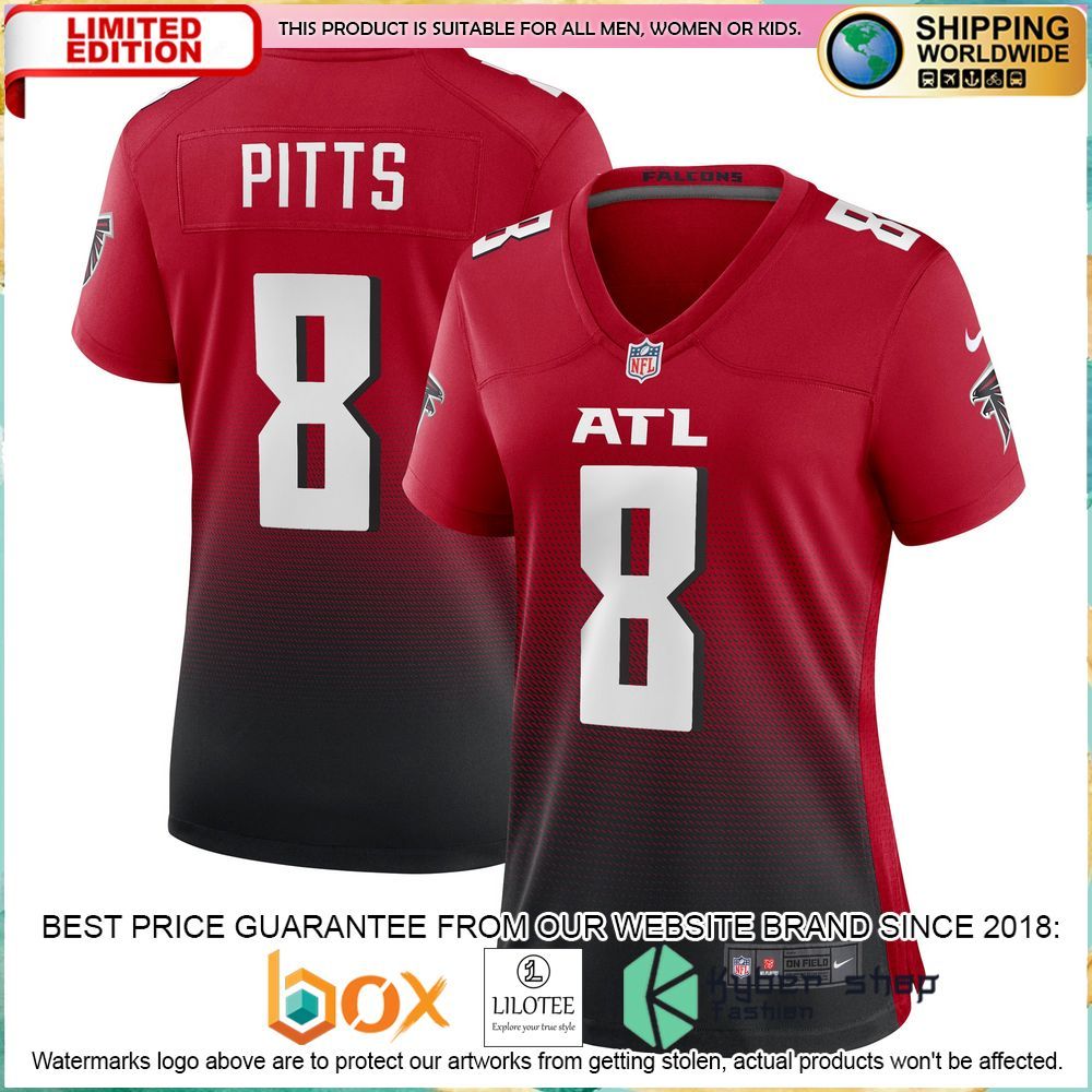 kyle pitts atlanta falcons nike womens alternate red football jersey 1 882