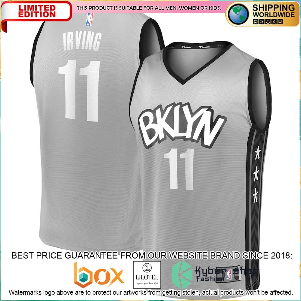 kyrie irving brooklyn nets 2019 charcoal basketball jersey 1 214