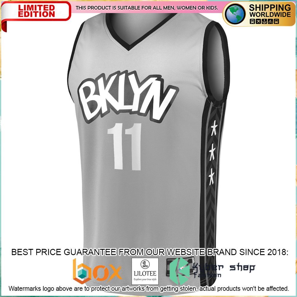 kyrie irving brooklyn nets 2019 charcoal basketball jersey 2 300
