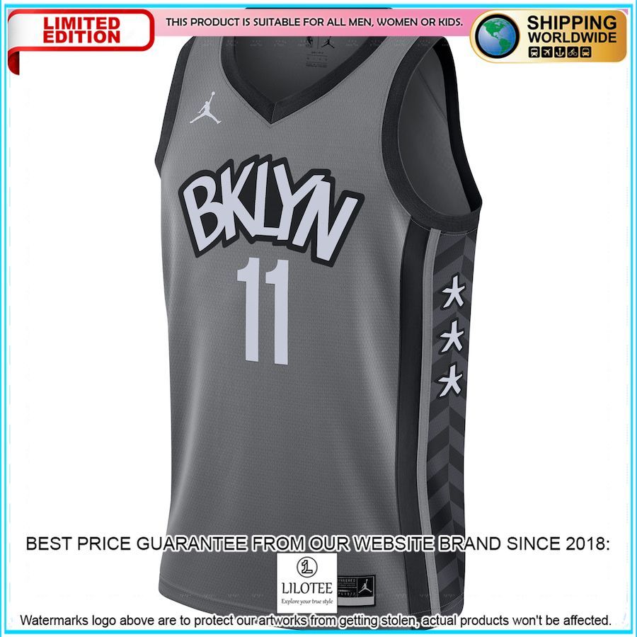 kyrie irving brooklyn nets jordan brand 2020 21 gray basketball jersey 2 429