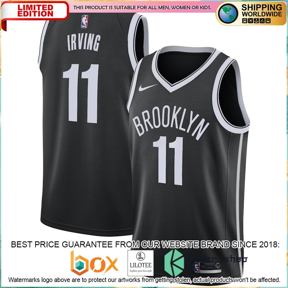 kyrie irving brooklyn nets nike 2019 20 black basketball jersey 1 943