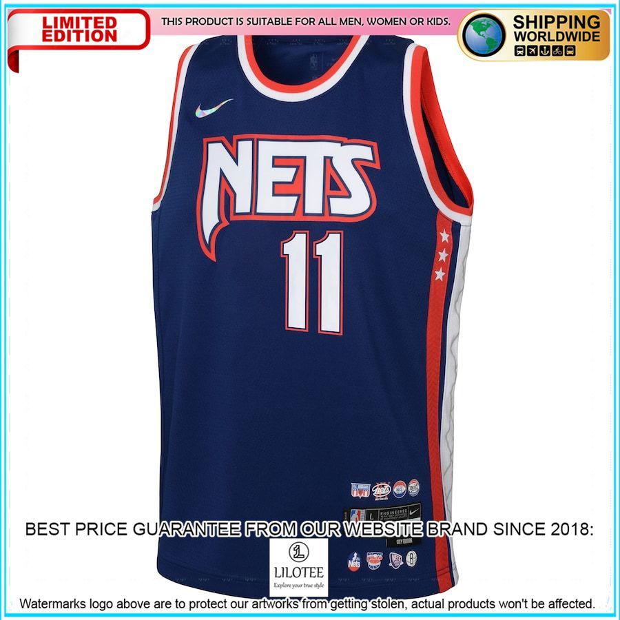kyrie irving brooklyn nets nike youth 2021 22 navy basketball jersey 2 38