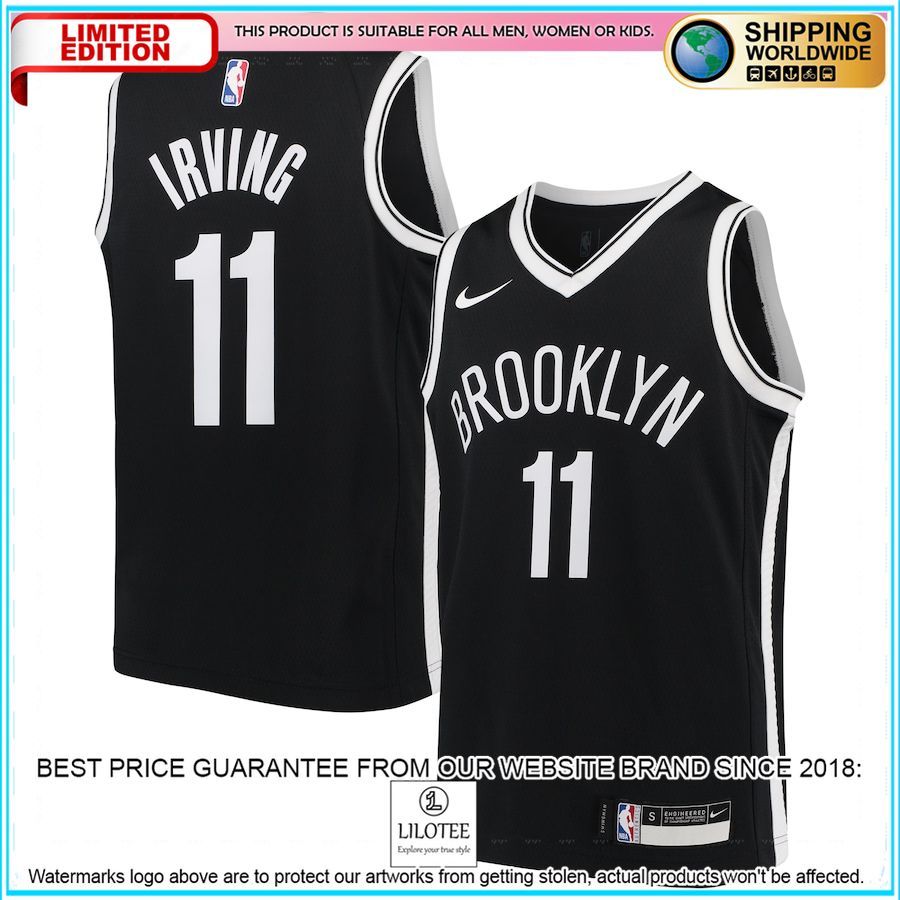 kyrie irving brooklyn nets nike youth black basketball jersey 1 700