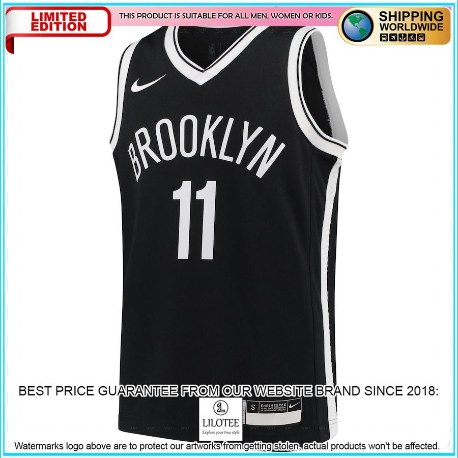 kyrie irving brooklyn nets nike youth black basketball jersey 2 468