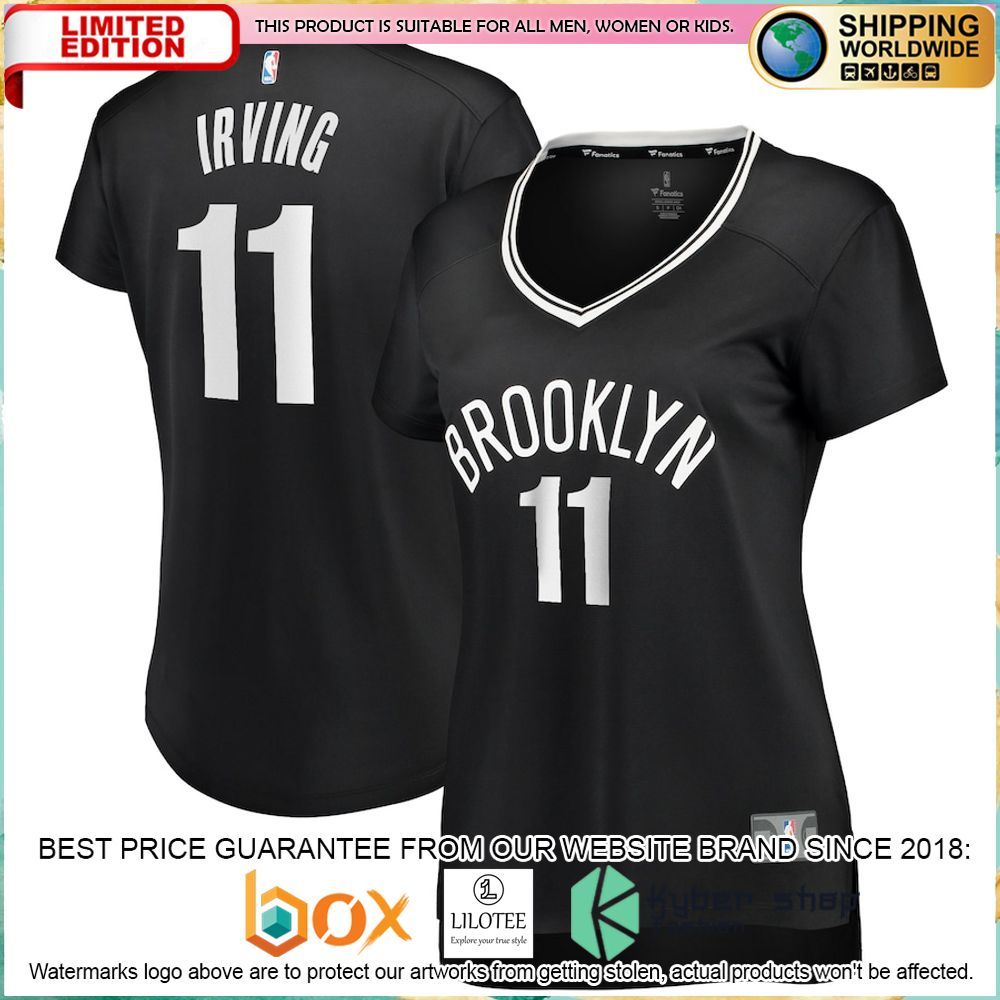 kyrie irving brooklyn nets womens black football jersey 1 218