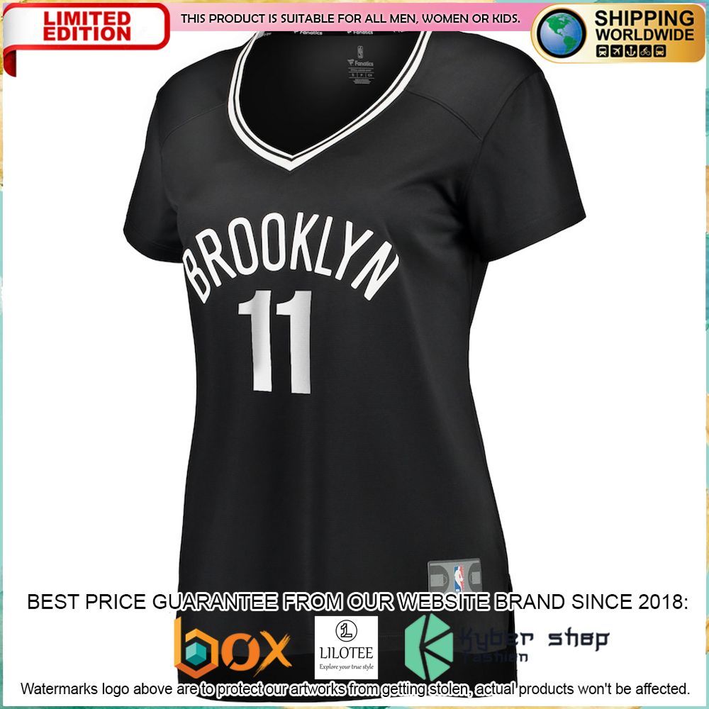 kyrie irving brooklyn nets womens black football jersey 2 640