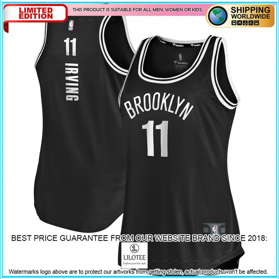 kyrie irving brooklyn nets womens tank black basketball jersey 1 744