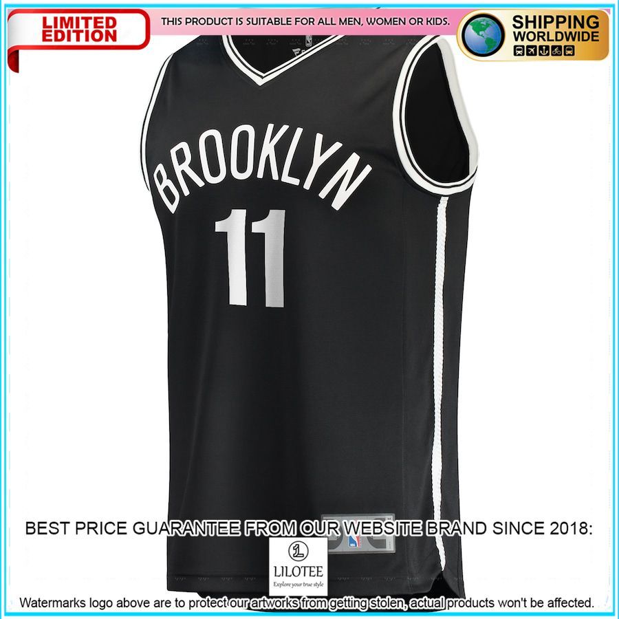 kyrie irving brooklyn nets youth 2021 22 black basketball jersey 2 981