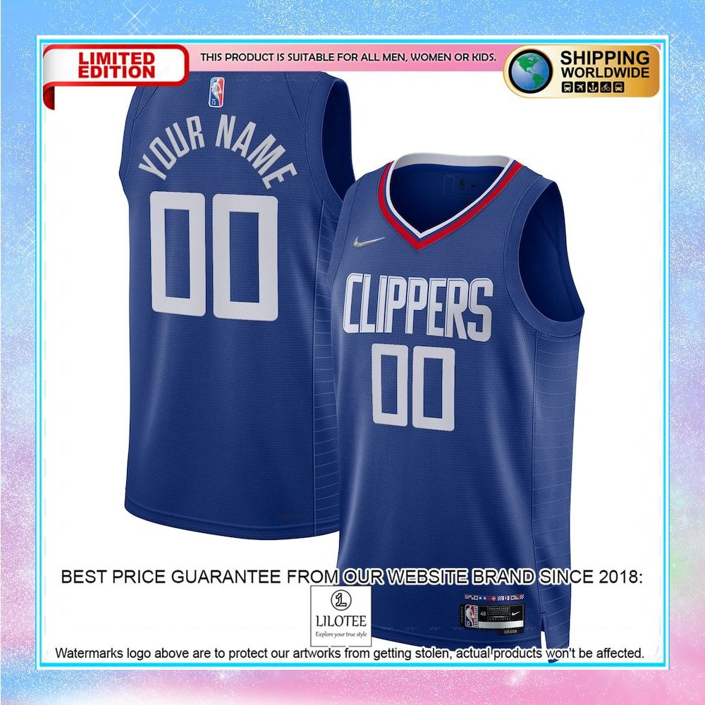 la clippers nike 2021 22 diamond custom royal basketball jersey 1 865