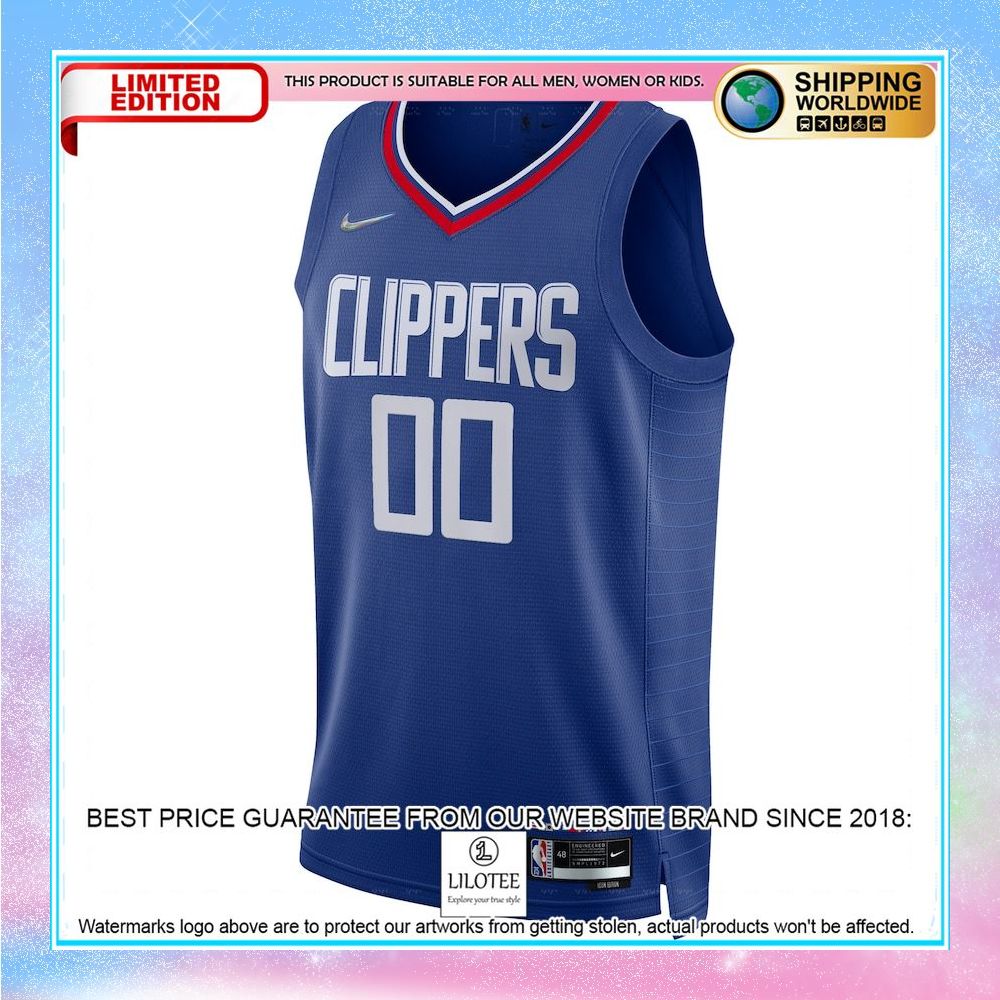 la clippers nike 2021 22 diamond custom royal basketball jersey 2 199