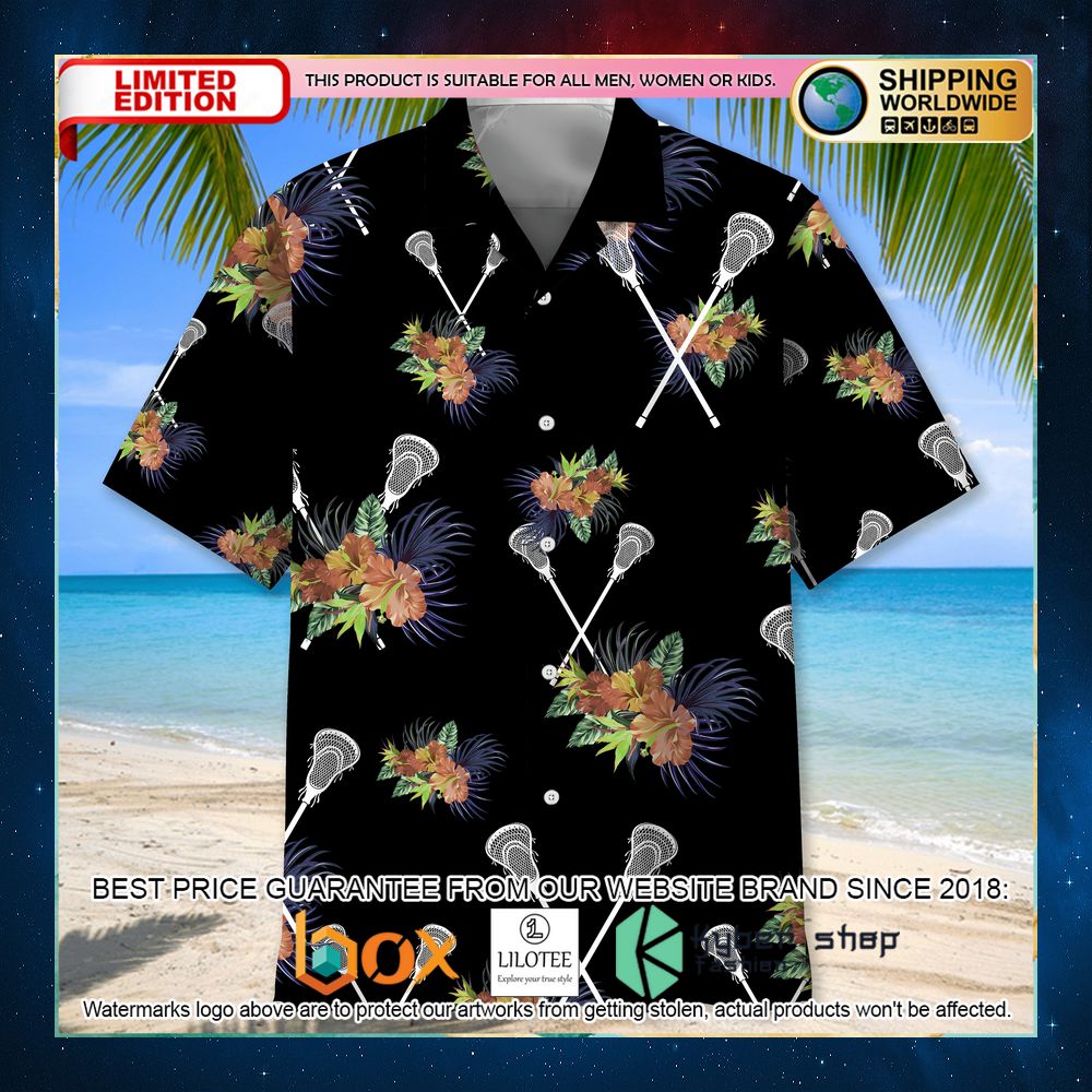 lacrosse nature black hawaiian shirt 2 489