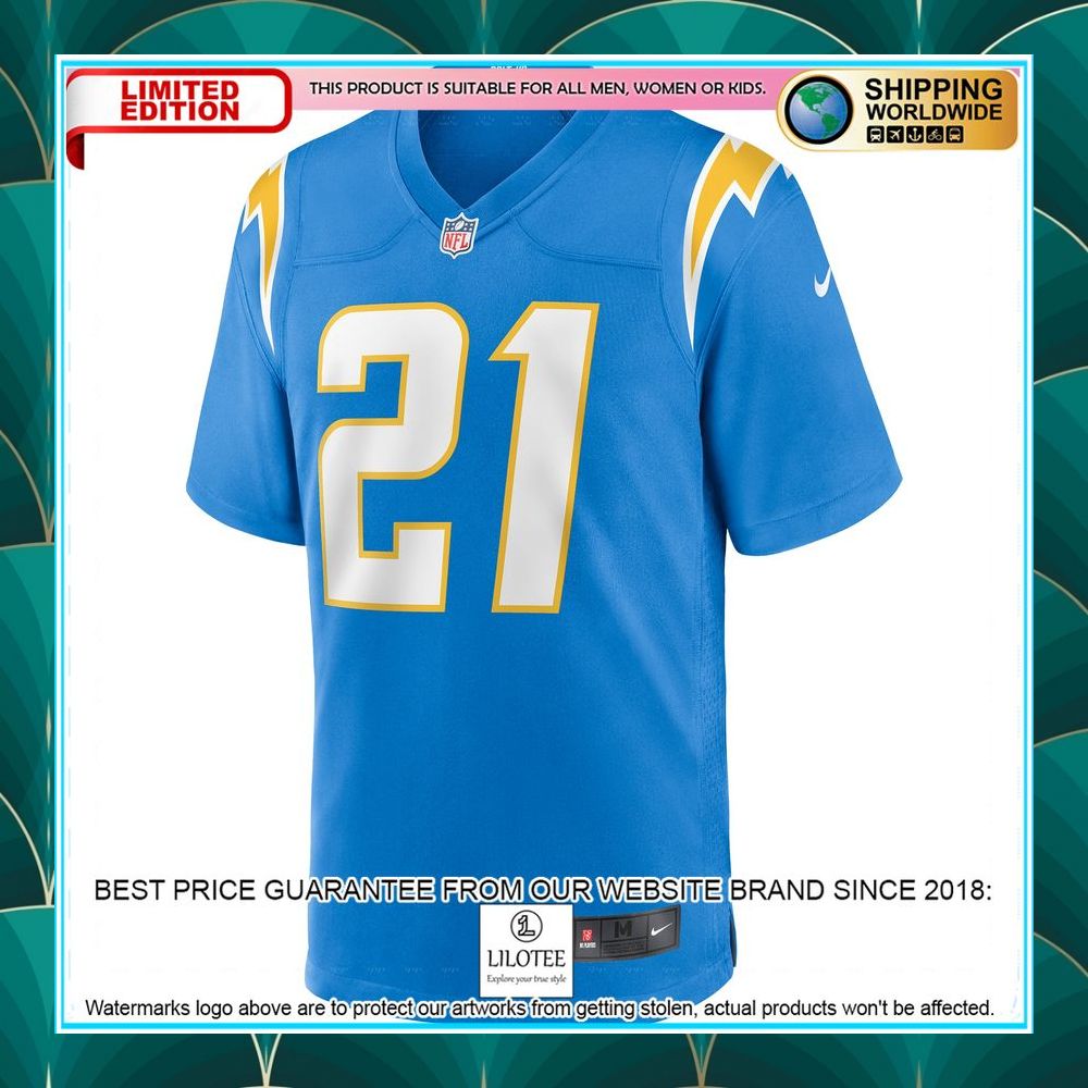 ladainian tomlinson los angeles chargers football retired powder blue football jersey 2 114