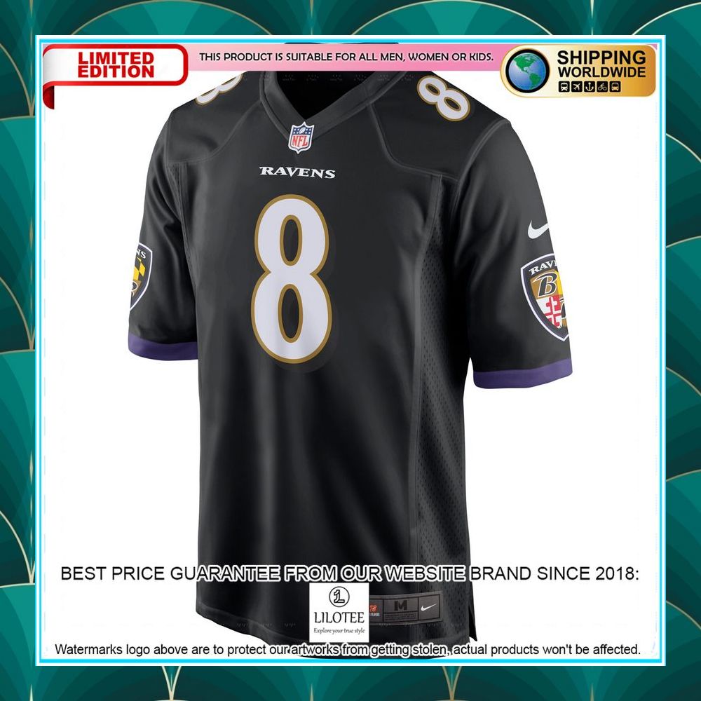 lamar jackson baltimore ravens black football jersey 2 74