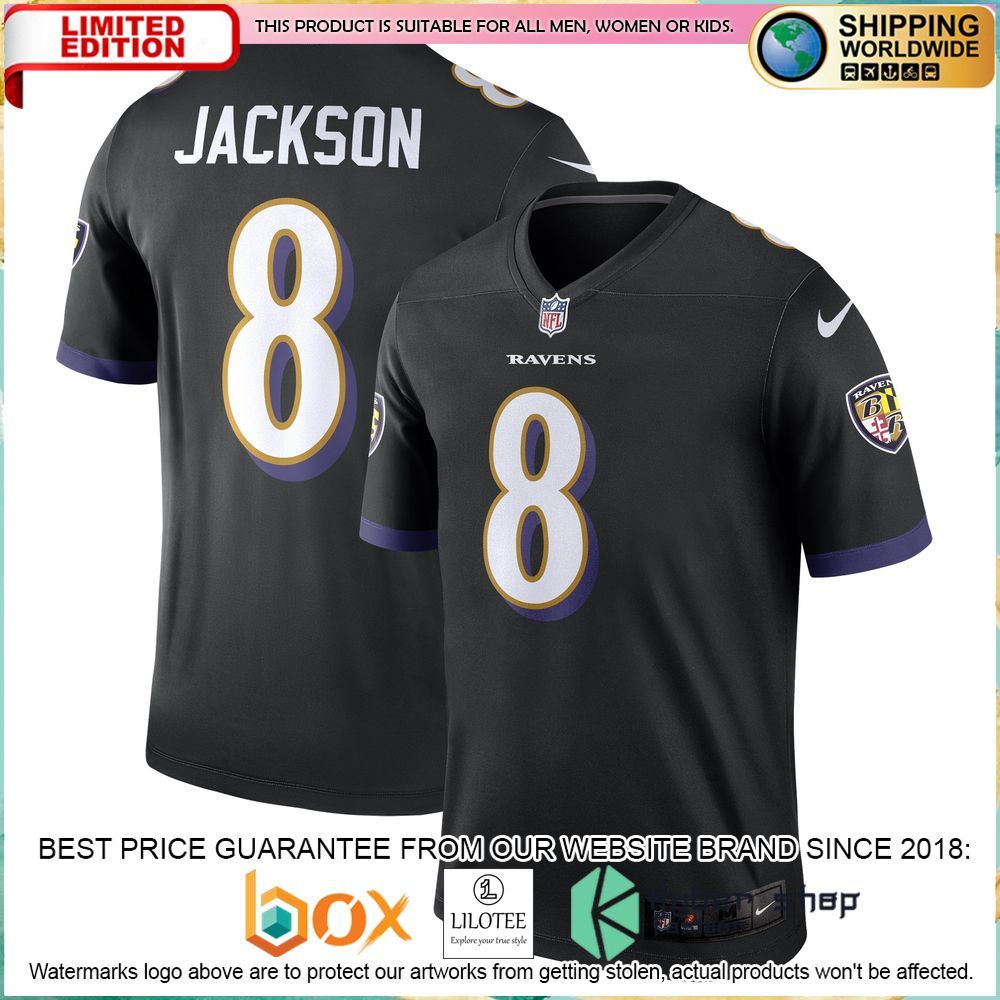 lamar jackson baltimore ravens nike legend black football jersey 1 255