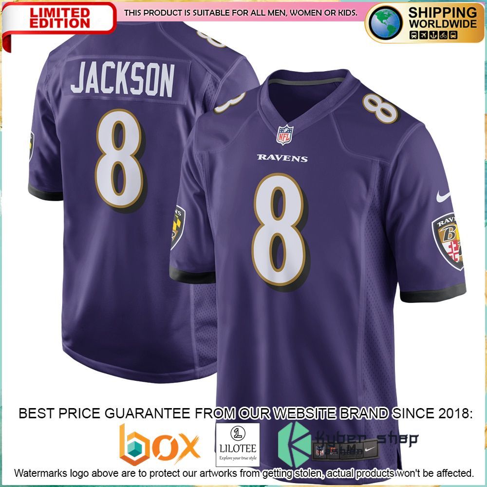 lamar jackson baltimore ravens nike purple football jersey 1 663