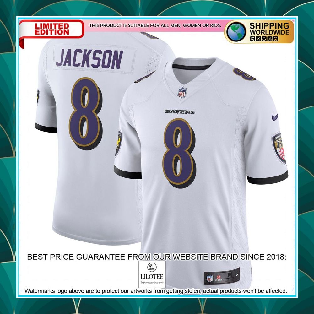 lamar jackson baltimore ravens vapor white football jersey 1 549
