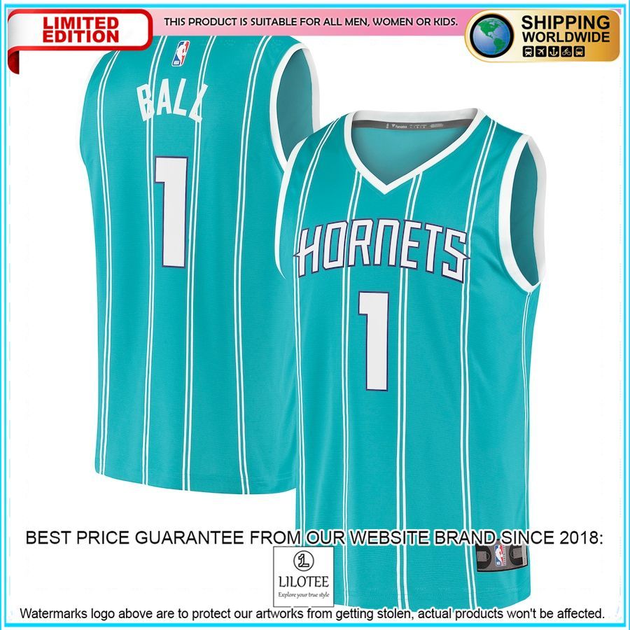 lamelo ball charlotte hornets 2021 22 teal basketball jersey 1 187