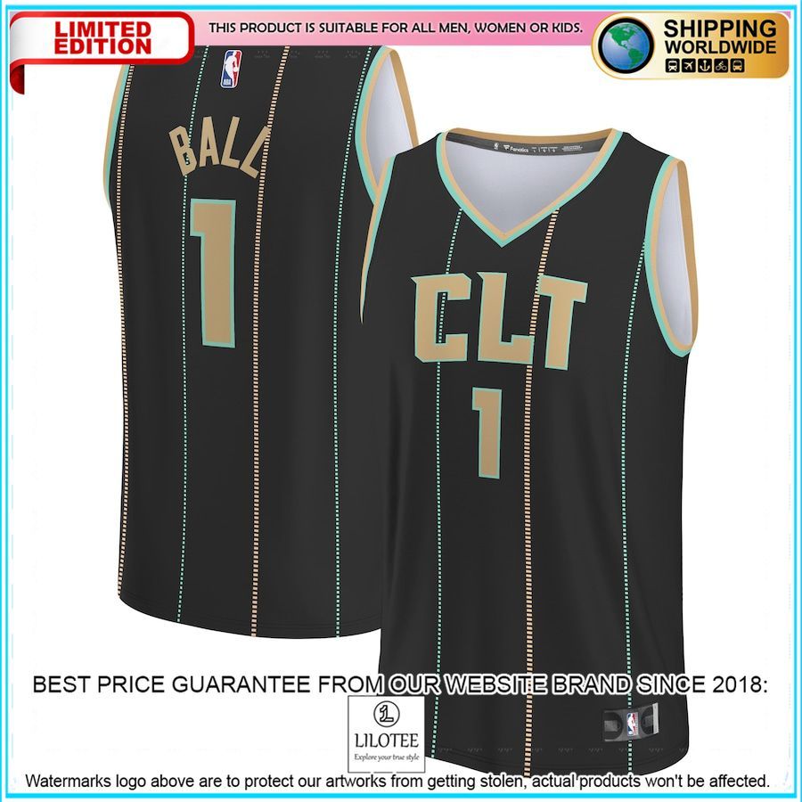 lamelo ball charlotte hornets 2022 23 black basketball jersey 1 764