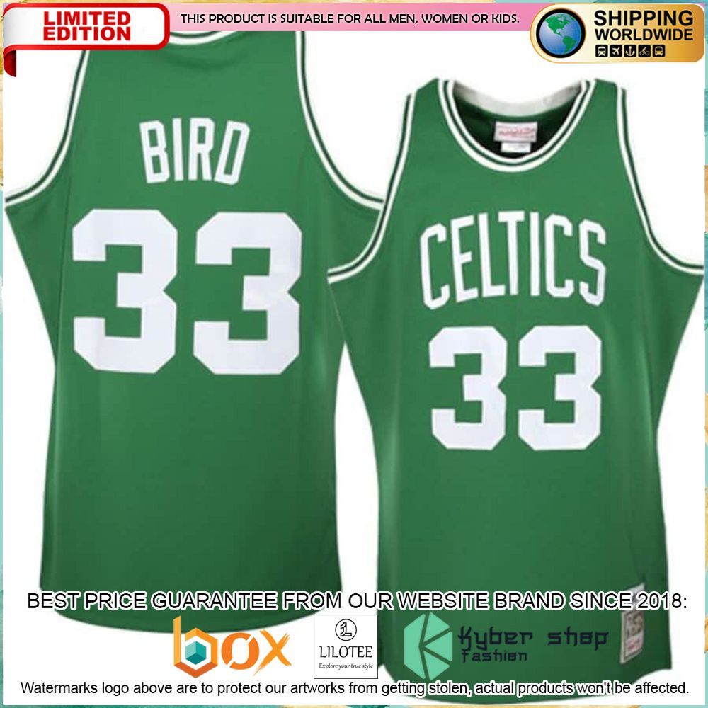 larry bird boston celtics mitchell ness 1985 86 kelly green basketball jersey 1 597